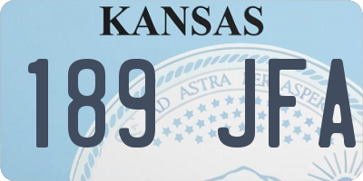 KS license plate 189JFA