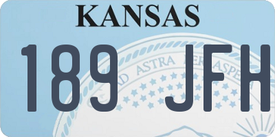 KS license plate 189JFH