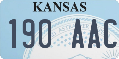 KS license plate 190AAC