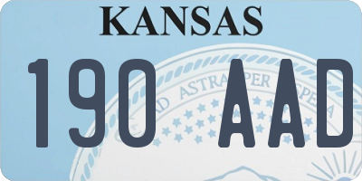 KS license plate 190AAD