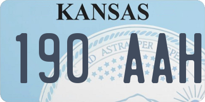 KS license plate 190AAH