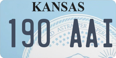 KS license plate 190AAI