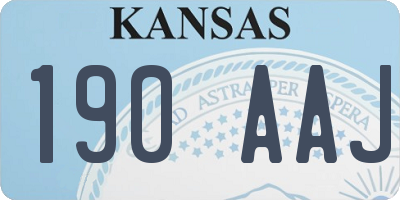 KS license plate 190AAJ