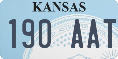 KS license plate 190AAT