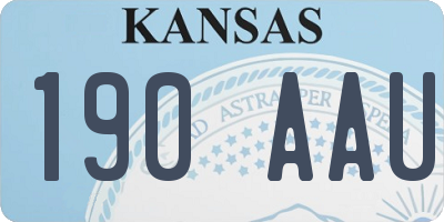 KS license plate 190AAU