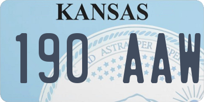 KS license plate 190AAW