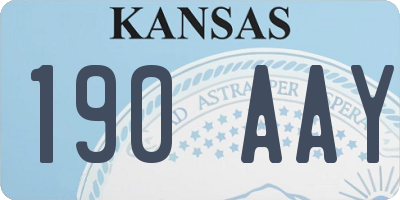 KS license plate 190AAY