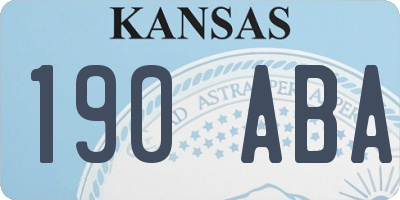 KS license plate 190ABA