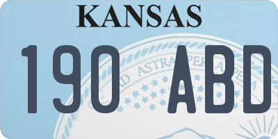 KS license plate 190ABD