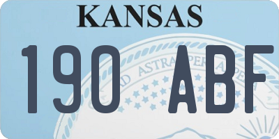 KS license plate 190ABF