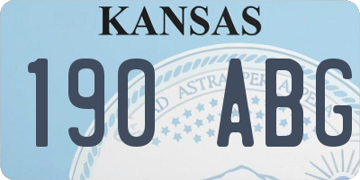 KS license plate 190ABG