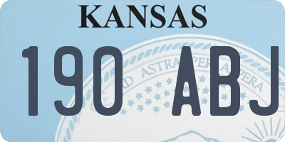KS license plate 190ABJ