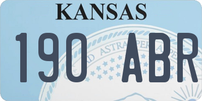 KS license plate 190ABR