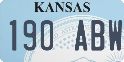 KS license plate 190ABW