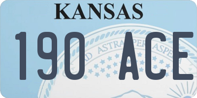 KS license plate 190ACE