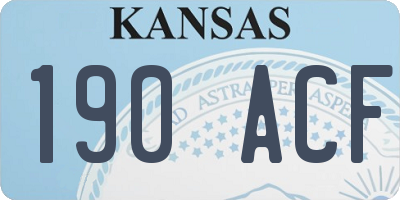 KS license plate 190ACF