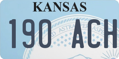 KS license plate 190ACH