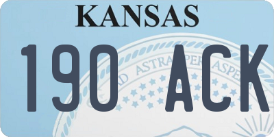 KS license plate 190ACK