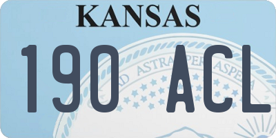 KS license plate 190ACL