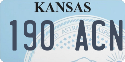 KS license plate 190ACN