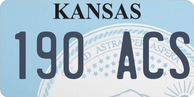 KS license plate 190ACS