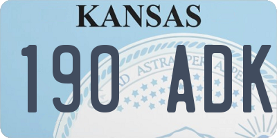 KS license plate 190ADK