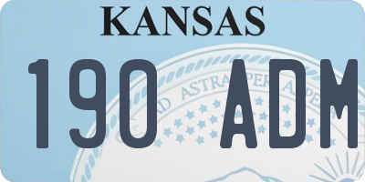 KS license plate 190ADM