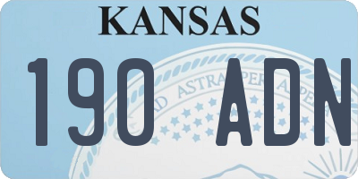 KS license plate 190ADN