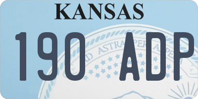 KS license plate 190ADP