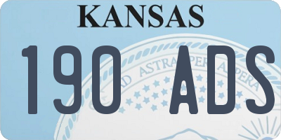 KS license plate 190ADS