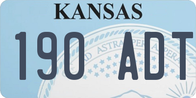 KS license plate 190ADT