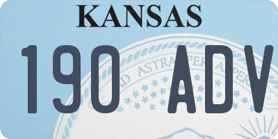 KS license plate 190ADV
