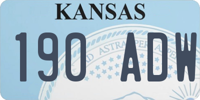KS license plate 190ADW