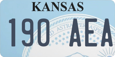 KS license plate 190AEA