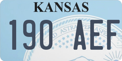 KS license plate 190AEF