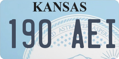 KS license plate 190AEI