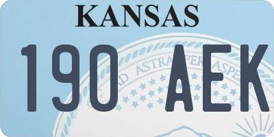 KS license plate 190AEK