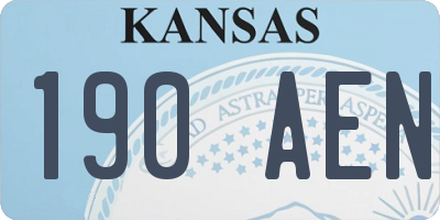 KS license plate 190AEN