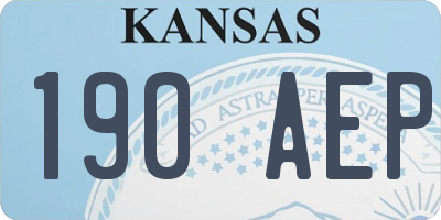 KS license plate 190AEP