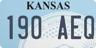 KS license plate 190AEQ