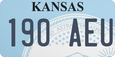 KS license plate 190AEU