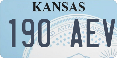 KS license plate 190AEV