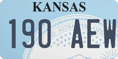 KS license plate 190AEW