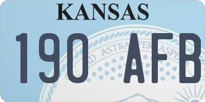 KS license plate 190AFB