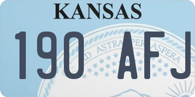 KS license plate 190AFJ
