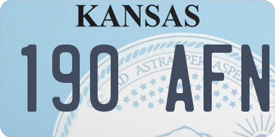 KS license plate 190AFN