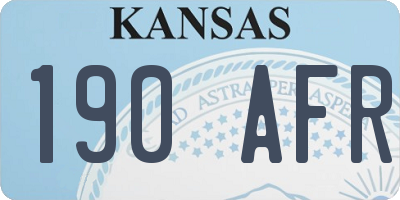 KS license plate 190AFR