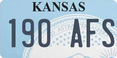 KS license plate 190AFS
