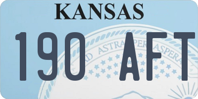 KS license plate 190AFT