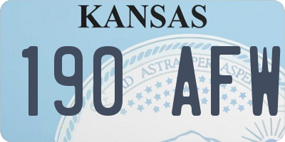 KS license plate 190AFW